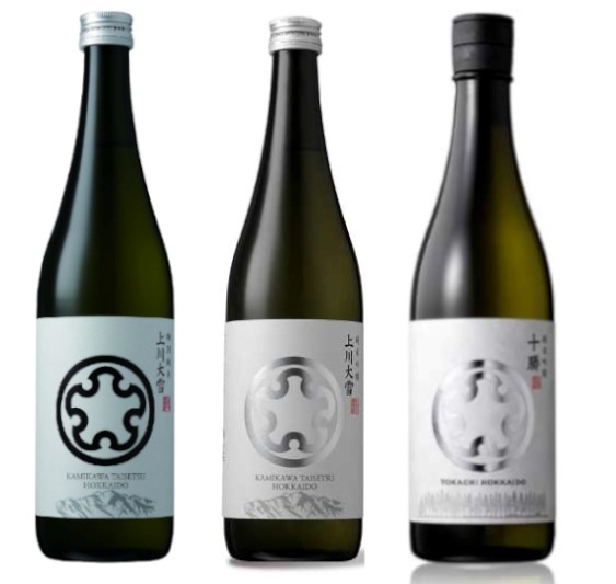 上川大雪酒造の（左から）「上川大雪　特別純米」「上川大雪　純米吟醸」「十勝　純米吟醸」