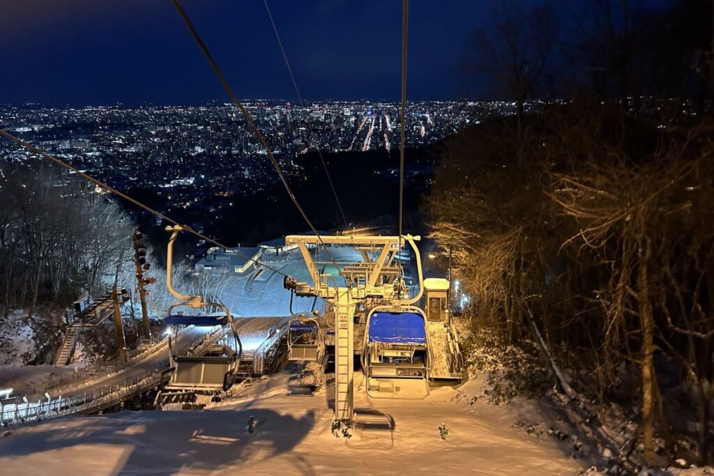 リフトから見える札幌の夜景