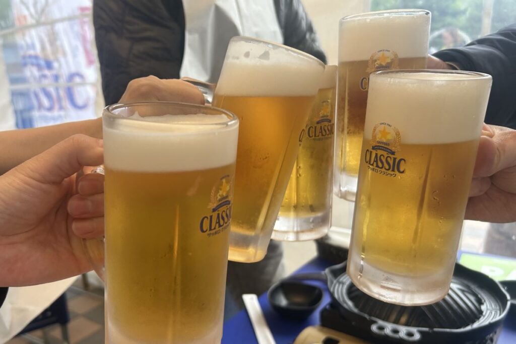 まずはサッポロクラシックで乾杯