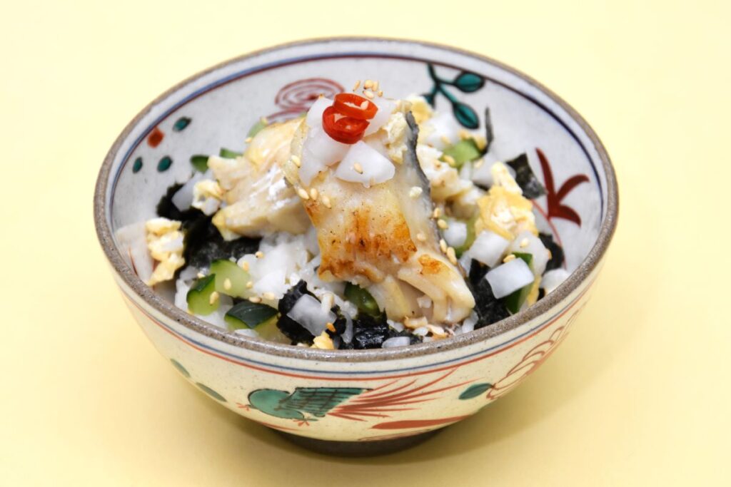 ホッケと浅漬けの炊き込みご飯